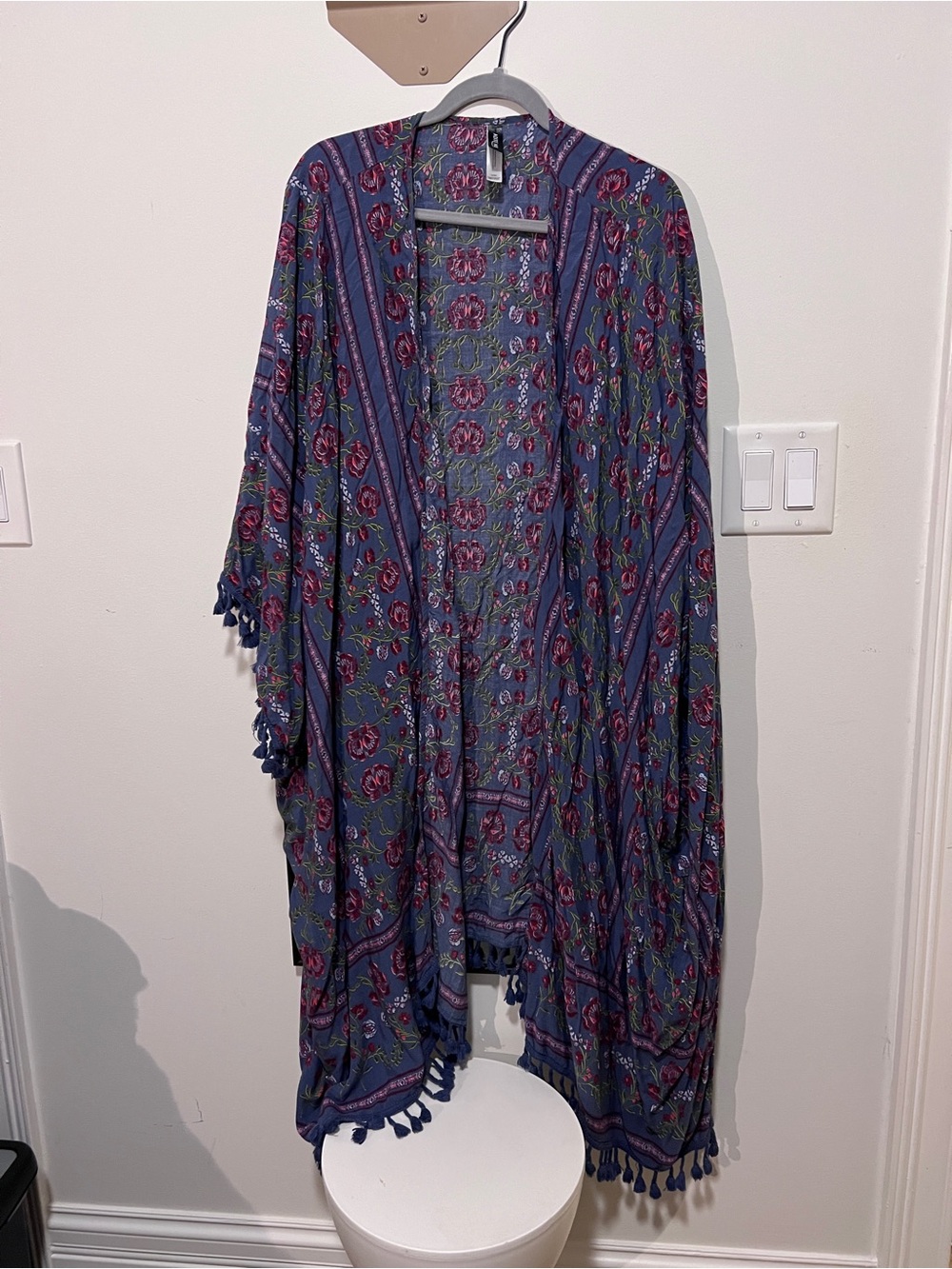 Adore Me Purple Floral Tassel Kimono
